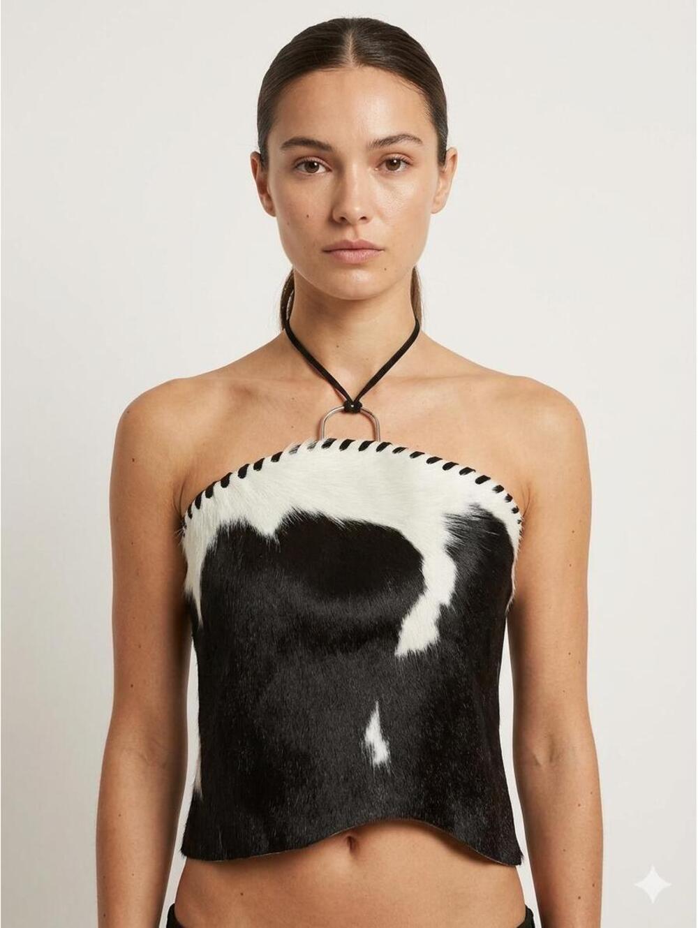 Argentine Genuine Leather “Pampa” Top Cowhide Back and White